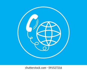 phone, globe, icon, vector illustration eps10