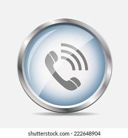 Phone Glossy Icon Vector Illustration