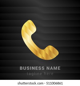 Phone Gold and Black silk fashion premium icon / Logo