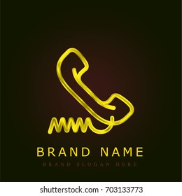 Phone golden metallic logo