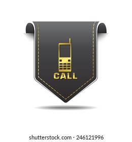 Phone golden Vector Icon Design