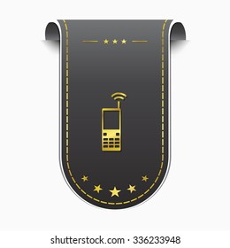 Phone golden Vector Icon Design