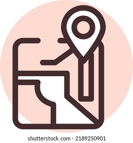 Phone GPS, illustration, vector on a white background.