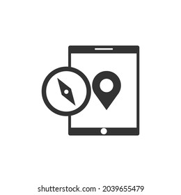 Phone gps vector icon illustration sign