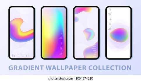 Phone gradient wallpaper set. Editable gradient mesh. Vector illustration. EPS 10