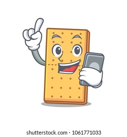 With phone graham cookies character cartoon