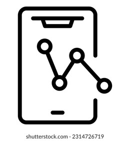 Phone graph path icon outline vector. Motion pin. Distance motion