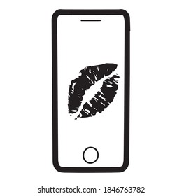 phone graphic design vector illustration, icon, art tattoo sketch, logo, hand draw, use in print