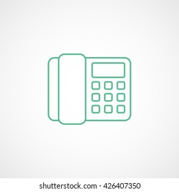 Phone Green Flat Icon On White Background