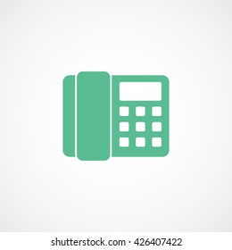 Phone Green Flat Icon On White Background