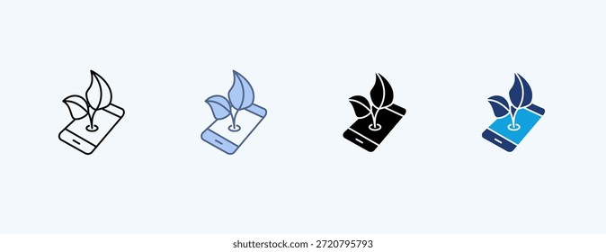 Vector de ilustración de icono múltiple verde del teléfono