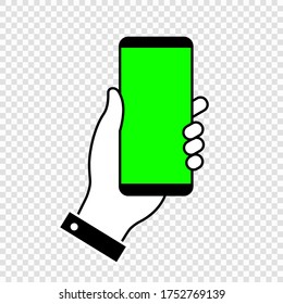 Telefon mit Farbbildschirm-Hintergrund. Vektorgrafik