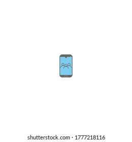 Phone group icon logo vector template illustration