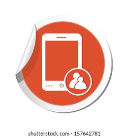 Phone with group icon. Vector illustration