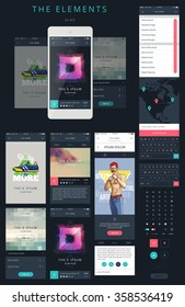 Phone GUI Template. Wireframe UI Kit.
