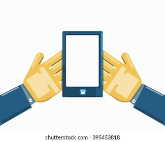 phone in hand for advertising