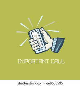 Phone in hand, cell phone caller