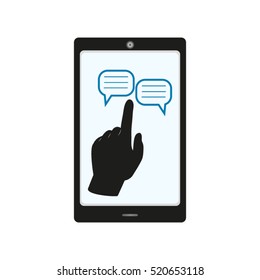 phone, hand, challenge, vector icon, eps10