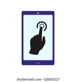 phone, hand, challenge, vector icon, eps10