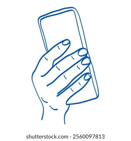 Phone in hand. Gesture vector illustration