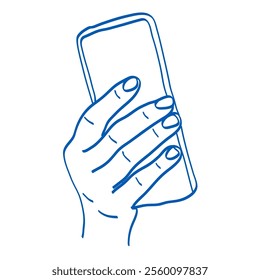 Phone in hand. Gesture vector illustration