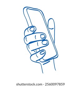 Phone in hand. Gesture vector illustration