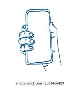 Phone in hand. Gesture vector illustration