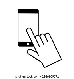 Phone hand icon, great design for any purposes. Design element. Internet technology. Vector illustration. stock image. 