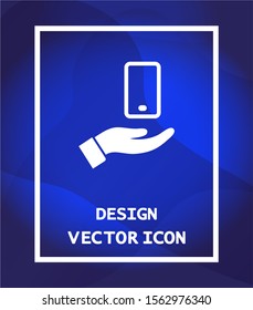 phone in hand icon , lorem ipsum Flat design