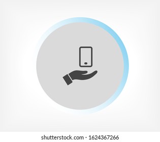 phone in hand icon , lorem ipsum Flat design