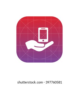 phone in hand icon. vector eps10 icon