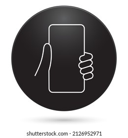 phone in hand icon, vector illustration isolated on white background.