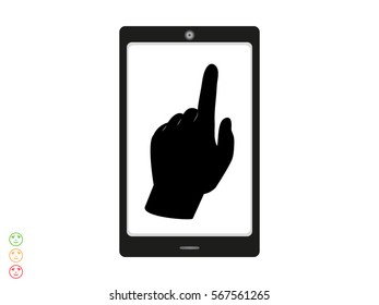 phone, hand, icon, vector illustration eps10