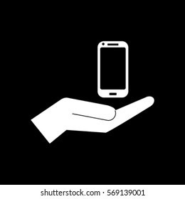 Phone in the hand icon, vector illustration