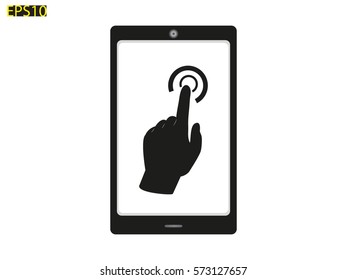 phone, hand, icon, vector illustration eps10