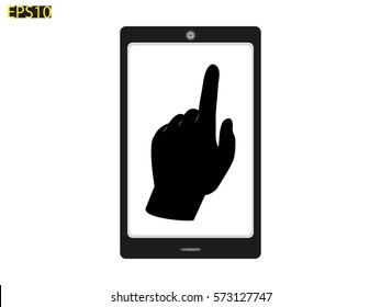 phone, hand, icon, vector illustration eps10