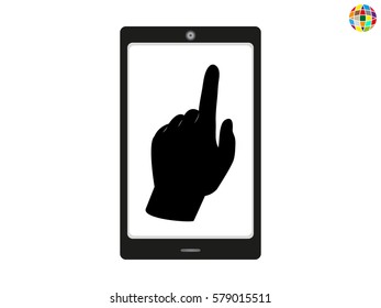 phone, hand, icon, vector illustration eps10
