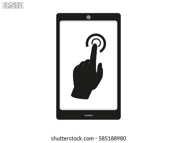 phone, hand, icon, vector illustration eps10