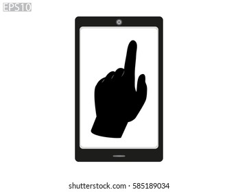 phone, hand, icon, vector illustration eps10