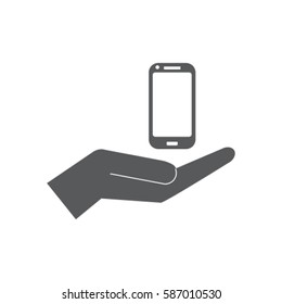 Phone in the hand icon, vector illustration