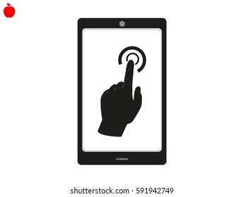 phone, hand, icon, vector illustration eps10
