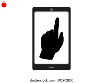 phone, hand, icon, vector illustration eps10