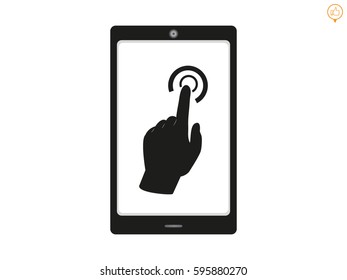 phone, hand, icon, vector illustration eps10