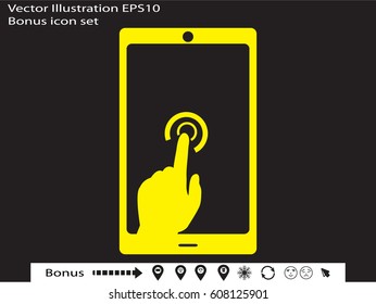 phone, hand, icon, vector illustration eps10