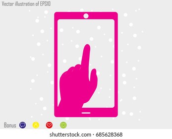 phone, hand, icon, vector illustration eps10