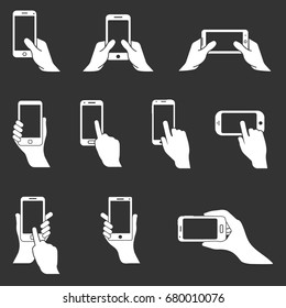 iconos de teléfono en la mano