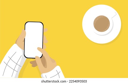 phone in hand mocap, with a cup on the table