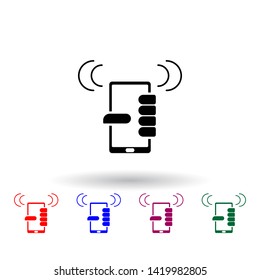 phone in hand multi color icon. Elements of concentration set. Simple icon for websites, web design, mobile app, info graphics