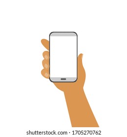 Phone in the hand on a white background,smartphone illustration