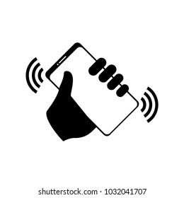 Phone in hand vector icon